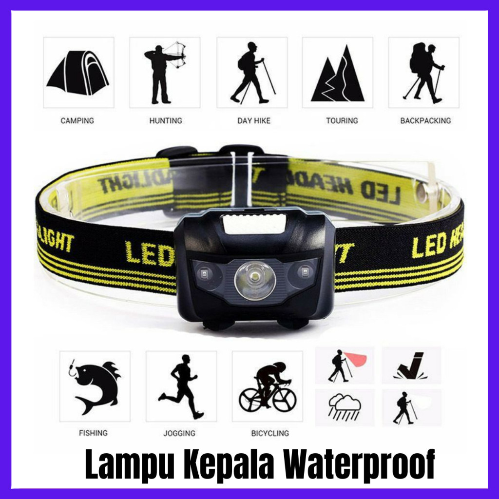 SENTER HEADLAMP LED KEPALA HANDY MOTILE LAMPU SENTER KEPALA HEADLIGHT BATTERY A3