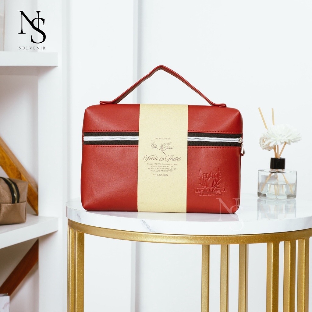 Souvenir pernikahan hand bag ibox 22x14x3 wanita bahan miniso handbag wanita handbag pria hand bag w