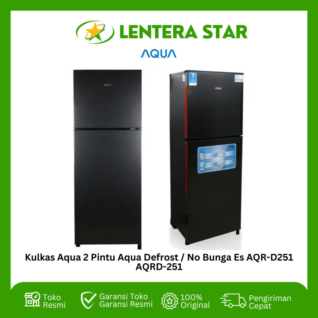 Kulkas Aqua 2 Pintu Aqua Defrost / No Bunga Es AQR-D251 AQRD-251
