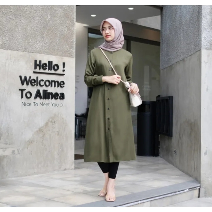 TUNIK ZALFA TUNIK WANITA TERBARU TUNIK TREND ATASAN CEWE LENGAN PANJANG ATASAN CEWEK KOREAN STYLE BA