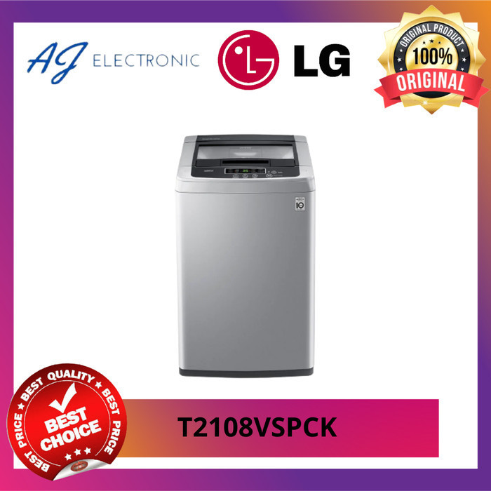 MESIN CUCI LG T-2108VSPCK / T2108VSPCK / T-2108 , TOP LOADING 8 KG