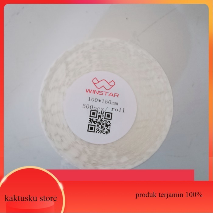 

sticker kertas thermal 100x150 isi 500 lipat/label sticker thermal/label barcode stiker.