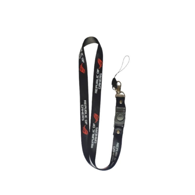 

Lanyard REPUBLIC OF GAMERS gantungan kunci DISTRO BRAND / tali lanyard gantungan leher id card name tag kartu nama / pods HANDPHONE