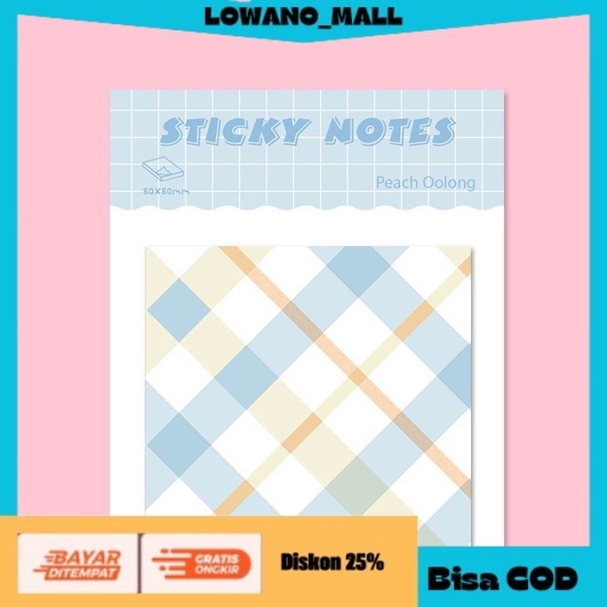 

[[LOWANOMALL]] TERLARIS 30 Lembar Sticky Note Catatan Tempel Memo Notes Notepad Grid Korean B COD