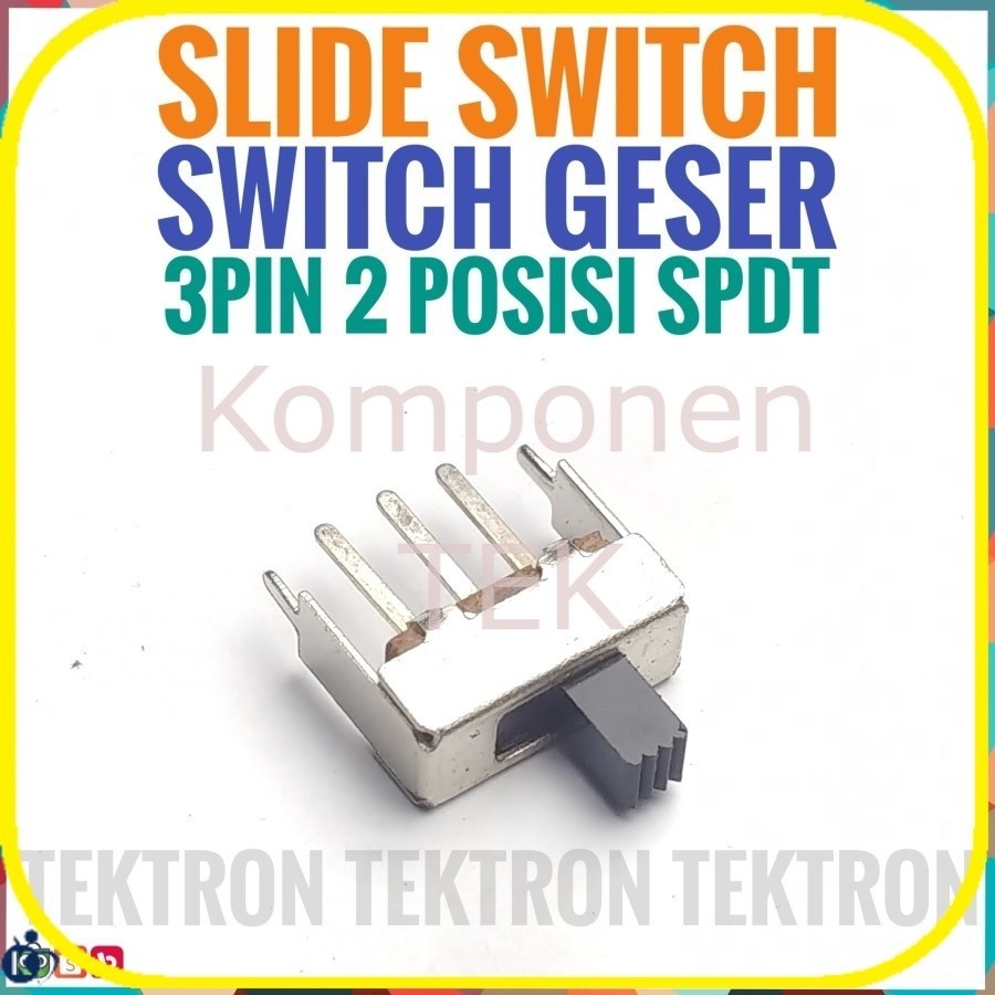 Slide Switch Geser 3pin SPDT 2 posisi Straight 3p 3 pin 14mm Saklar