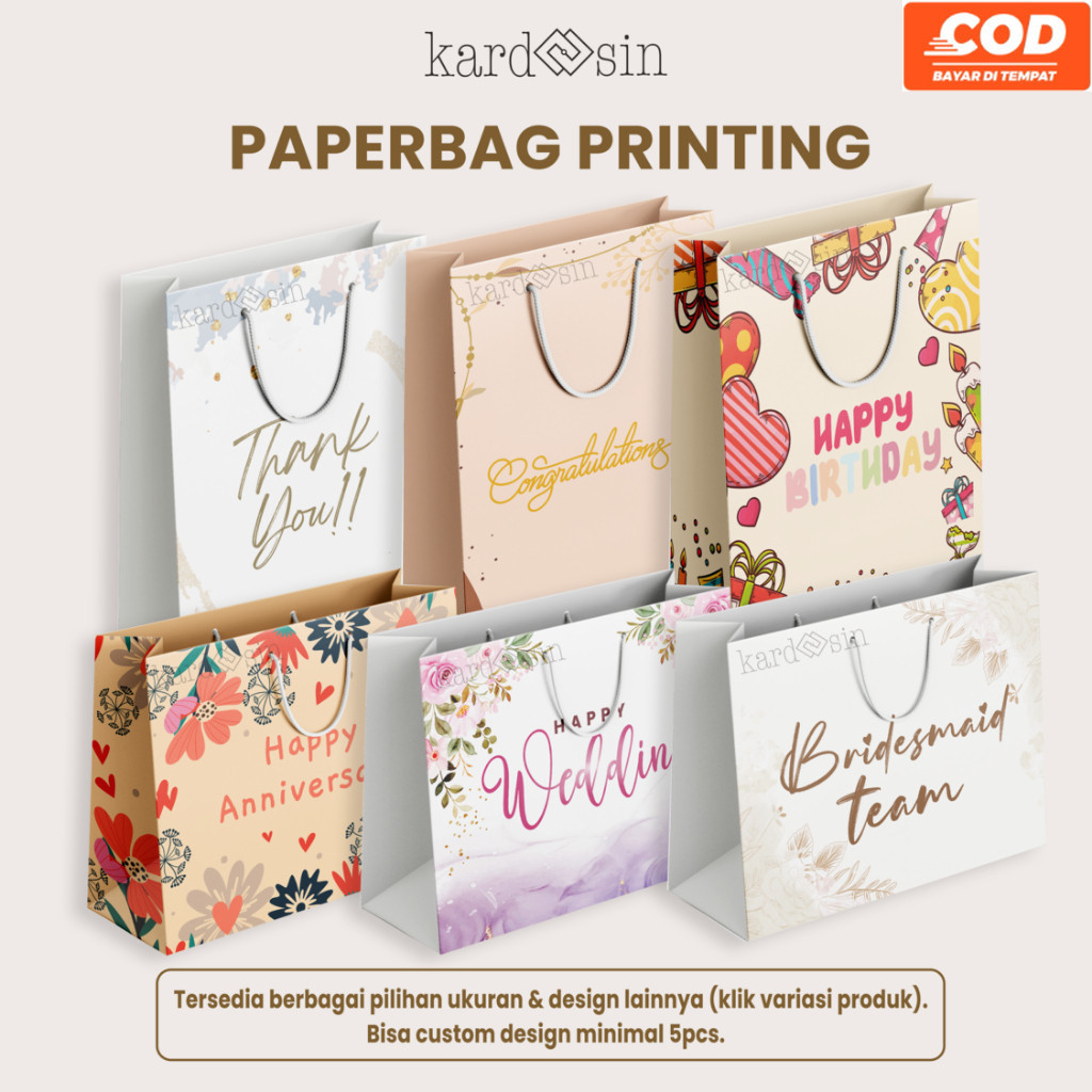 

PRINTING PAPER BAG PAPERBAG TAS KERTAS THANKYOU HAPPY BIRTHDAY ULANG TAHUN CONGRATULATIONS WISUDA CONGRATS UCAPAN JINJING TALI MOTIF KANTONG SOUVENIR KADO HADIAH BINGKISAN HAMPERS KUE ROTI BELANJA CUSTOM DESIGN LOGO NAMA GIFT TOTEBAG AESTHETIC PINTEREST