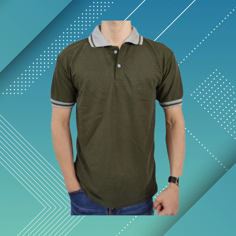 KAOS POLO SHIRT LENGAN PENDEK KERAH KOMBINASI BAJU PRIA WANITA POLOS WARNA HITAM PUTIH COKLAT KUNING