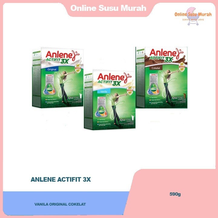 

ANLENE ACTIFIT 3X 590 GR VANILA COKLAT ORIGINAL 590GR