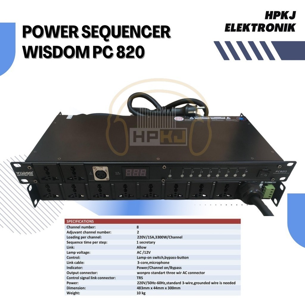 POWER SEQUENCER WISDOM PC820 PC 820 PC-820 - 8 CHANNEL