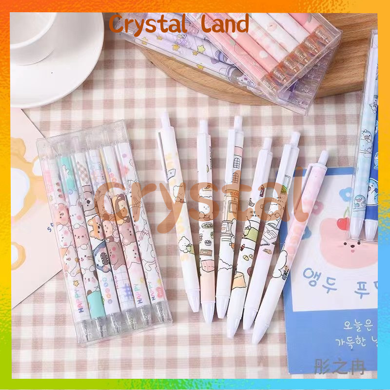 

Pulpen Gel Mekanik Lucu Karakter 6Pcs / Pena Karakter Rainbow Pulpen Kartun / Ballpoint Mekanik Berbagai Macam Motif