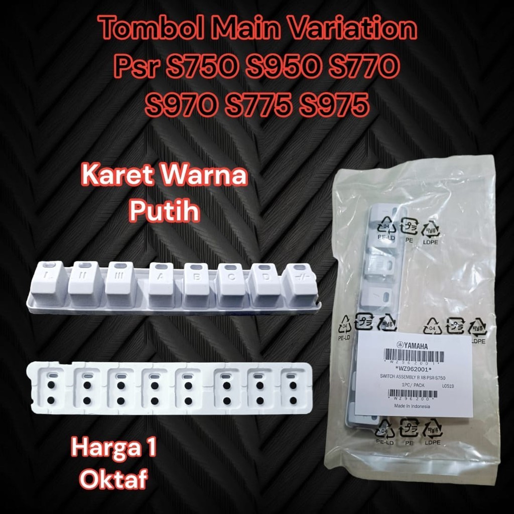 Karet Tombol Main Variation ABCD Keyboard Yamaha PSR S750 950 770 970 775 975 Original