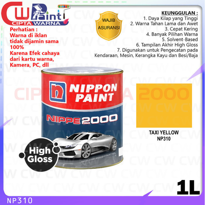 Cat Kendaraan Nippe 2000 NC Duco Minyak Besi Kayu Taxi Yellow Kuning NP 310 - NIPSEA