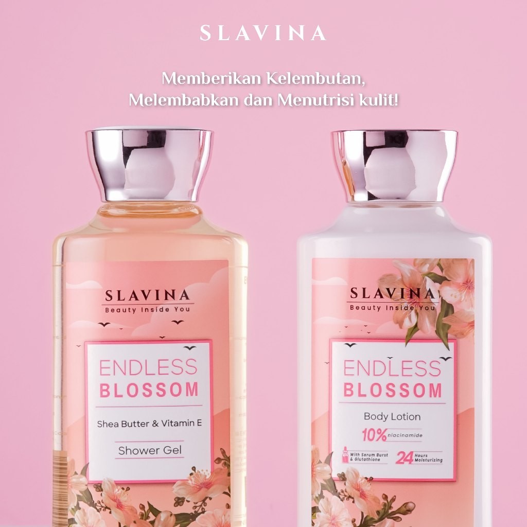 SLAVINA Endless BlossomShower Gel-Sabun Mandi Parfum Nagita Slavina Body Wash Wangi Tahan Lama 350ml