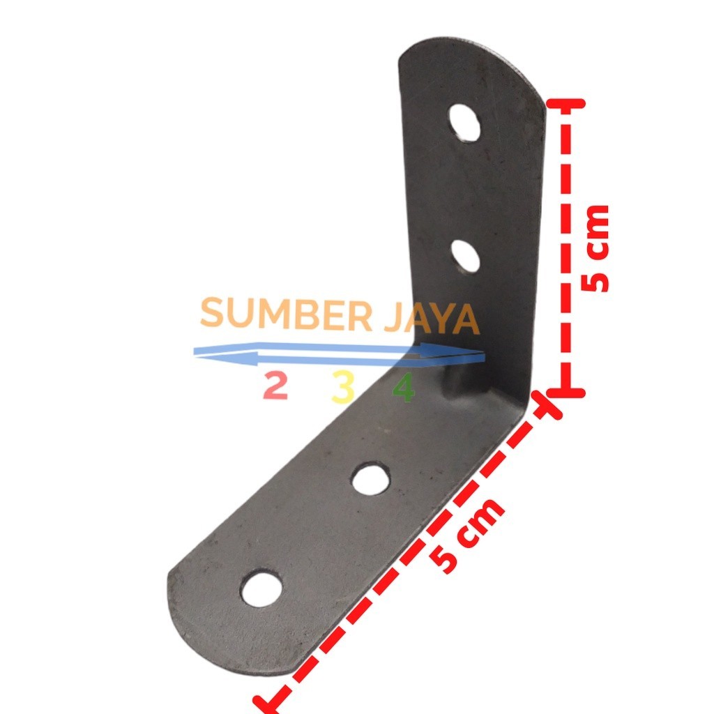 Plat Siku Besi 4 Lubang 5 x 5 Termurah