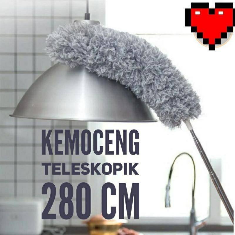 BEST SELLER  Kemoceng 2,8m Teleskopik Adjustable Microfiber Tarik Tekuk Pembersih Debu - Elinestore