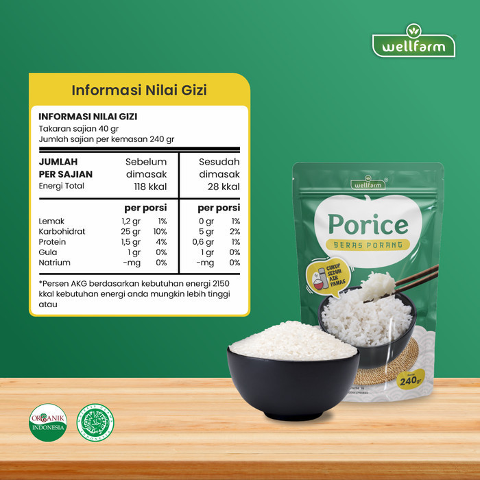 PORICE Beras Porang Instan, Baik Untuk Diet dan Diabetes by WellFarm