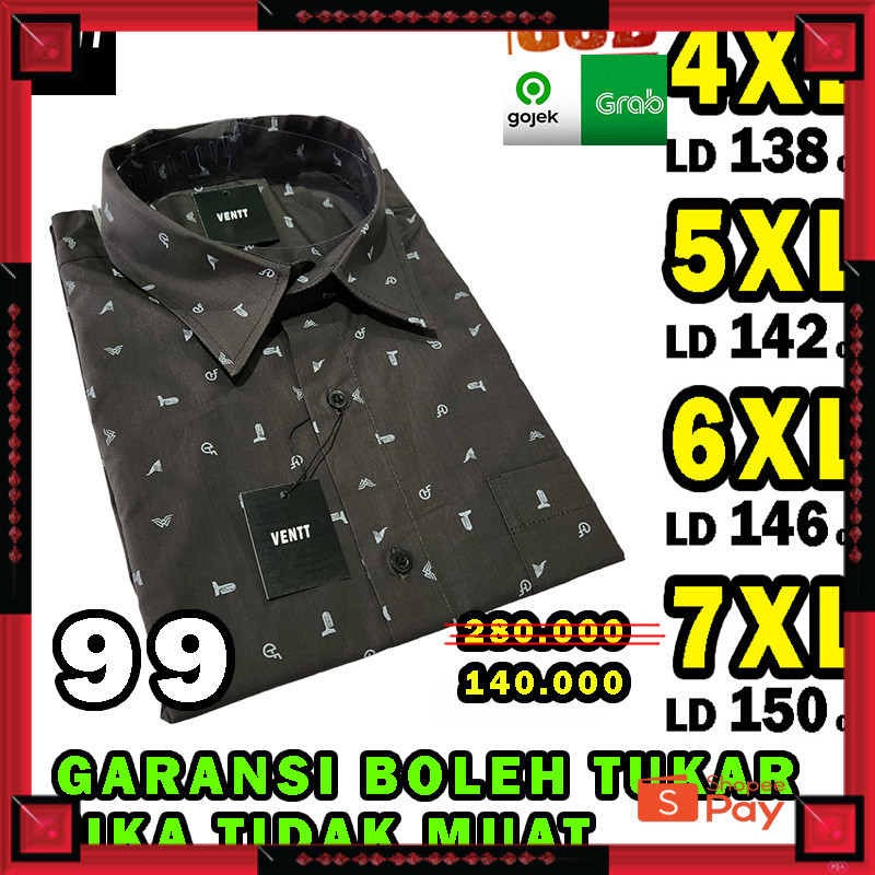 KAIN ADEM LEMBUT HALUS TEBAL / kemeja motif hem baju atasan  pria jumbo big size oversize cowok laki