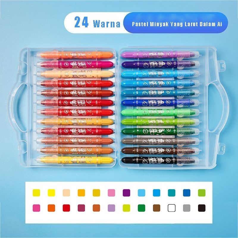 

tyvf Grosiran Crayon putar Grasp mata Seri Lengkap tidak kotor ditangan 12/24/36/48 Warna Water