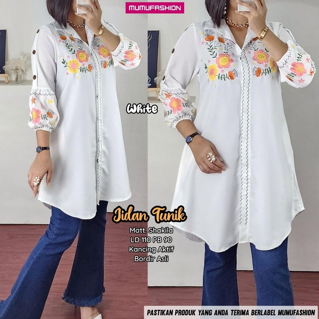 RATI - JIDAN TUNIK SHAKILA JUMBO LD 110 Atasan Wanita Simpel Nyaman Kekinian  By Mumufashion Solo