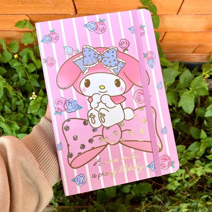 

[KUALITAS TERBAIK] Notebook Tali Sanrio Buku Tulis A5 Diary My Melody Kuromi Cinamoroll - MELODY A