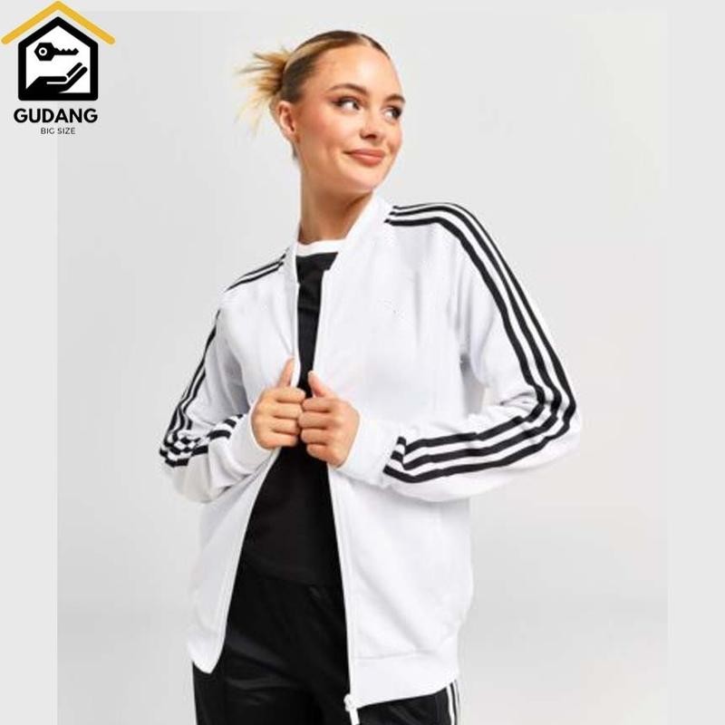 BOMBER PRIA JAKET BOMBER TRACKTOP PUTIH POLOS S-6XL JAKET JUMBO