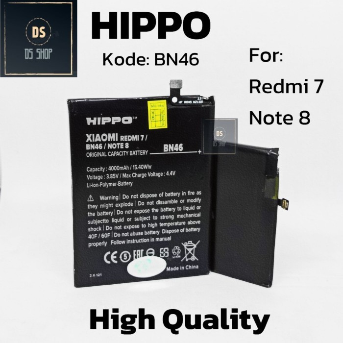 Battery Batre Baterai BN46 BN 46 For Xiaomi Redmi 7 Redmi Note 8 Redmi Note 6 Ori Double Power HIPPO