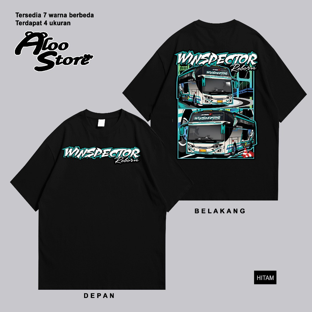 (free sticker winspector + ganci)KAOS BUS WINSPECTOR QQ TRANS COTTON COMBED 24S