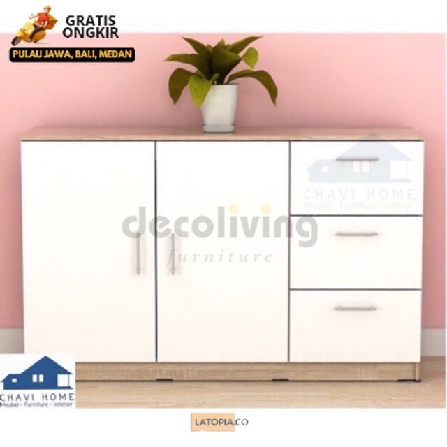 Furniture Modern Minimalis/ Bufet Tv Rak Tv Sideboard Lemari Pendek Serbaguna Meja Tv Lemari Hias ( 