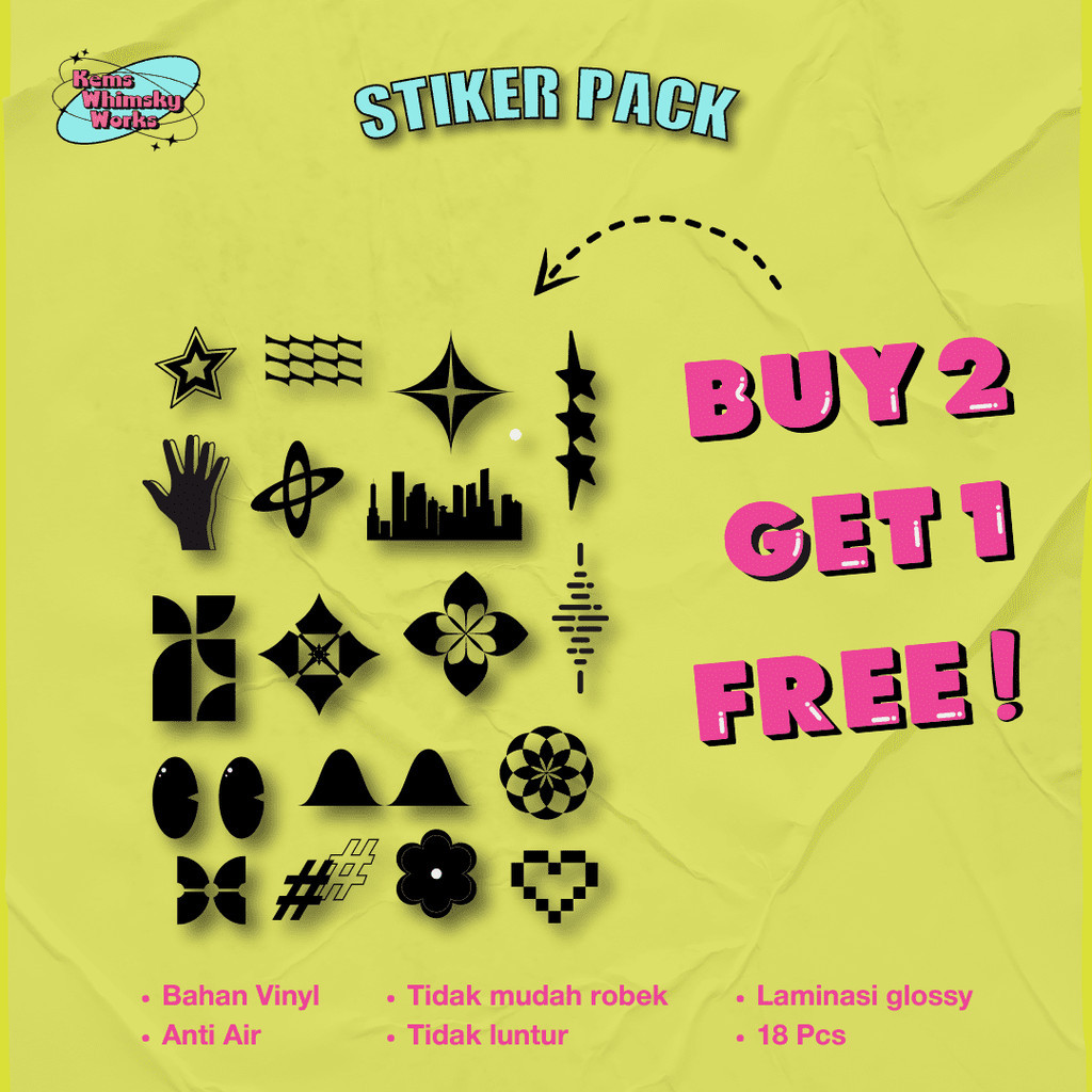 

(BUY 2 GET 1) DEKORASI STIKER PACK AESTHETIC LUCU UNTUK LAPTOP TUMBLR HANDPHONE VINYL