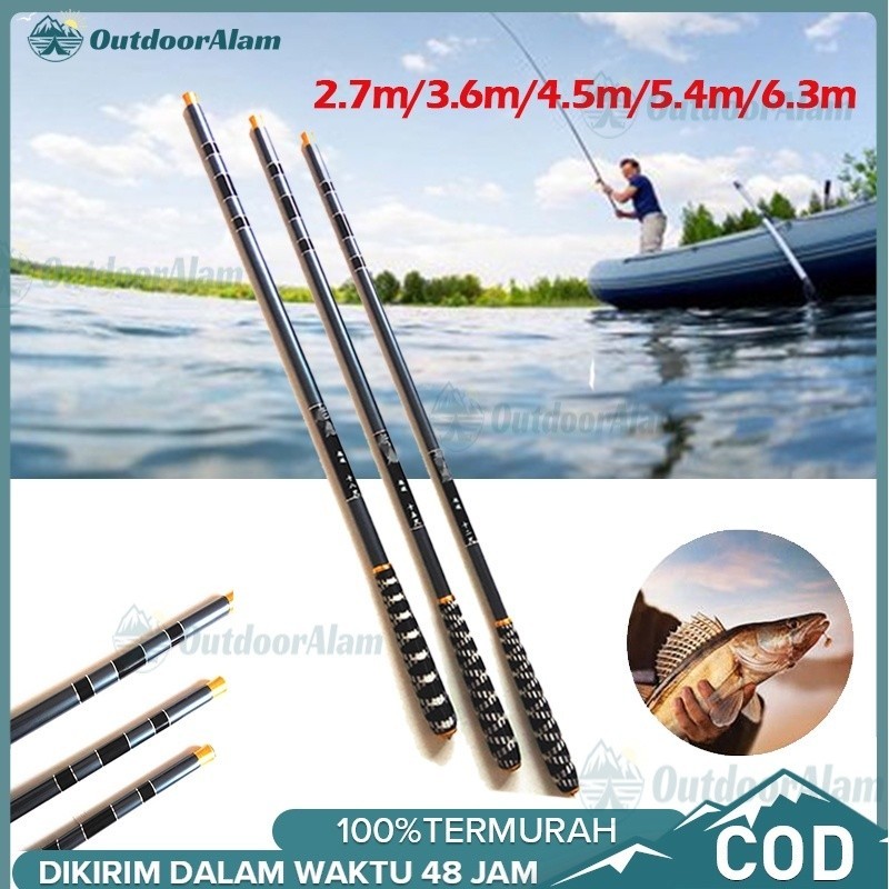 JORAN PANCING BAHAN KARBON RINGAN PANJANG 2.7M / 7.2M TONGKAT PANCING MURAH PORTABLE/ JORAN PANCING