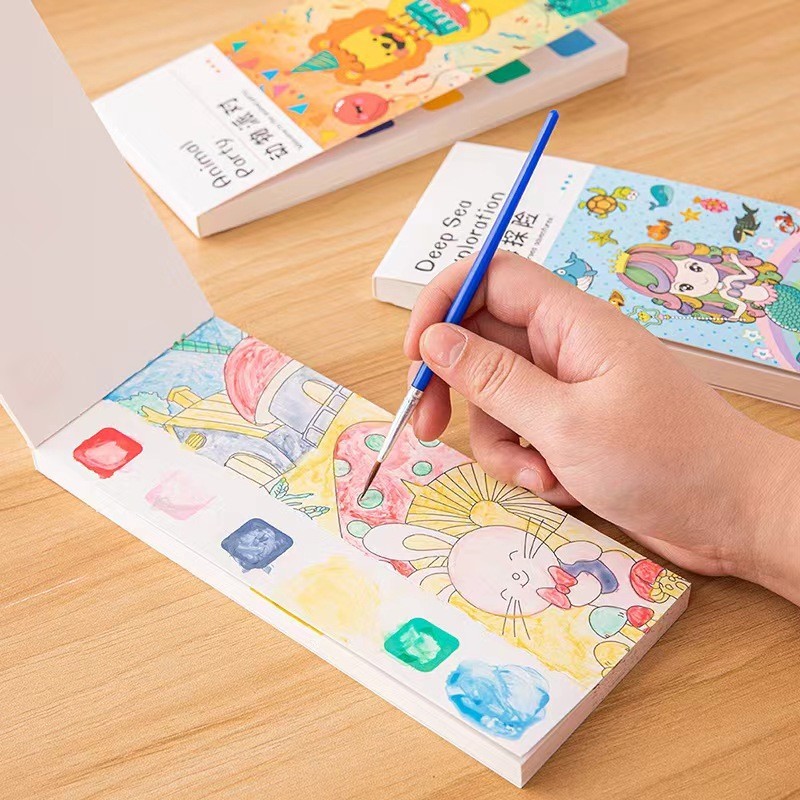 

20 Pages+2 Pens Watercolor Picture Book Kindergarten Colored Graffiti Enlightenment Note Picture Book