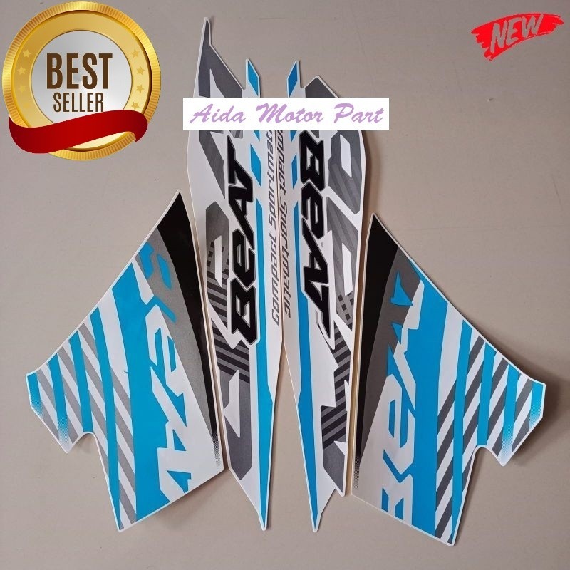 Striping Stiker Polet Decal Polet Lis honda beat fi sporty 2021 putih stiker list motor standar Stic