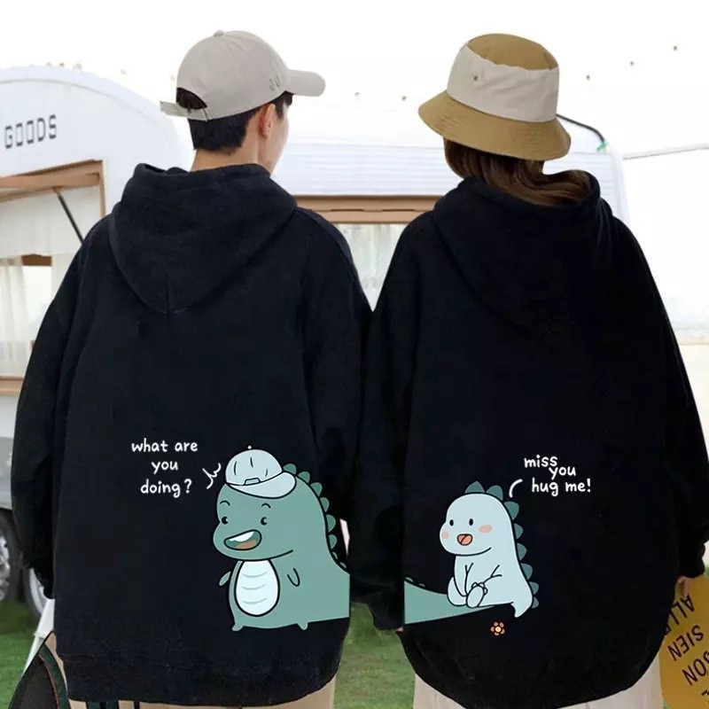 HOODIE COUPLE PRIA WANITA TERBARU DINO HUG ME KEKINIAN COWOK CEWEK REMAJA KEREN TERBARU KOREAN STYLE