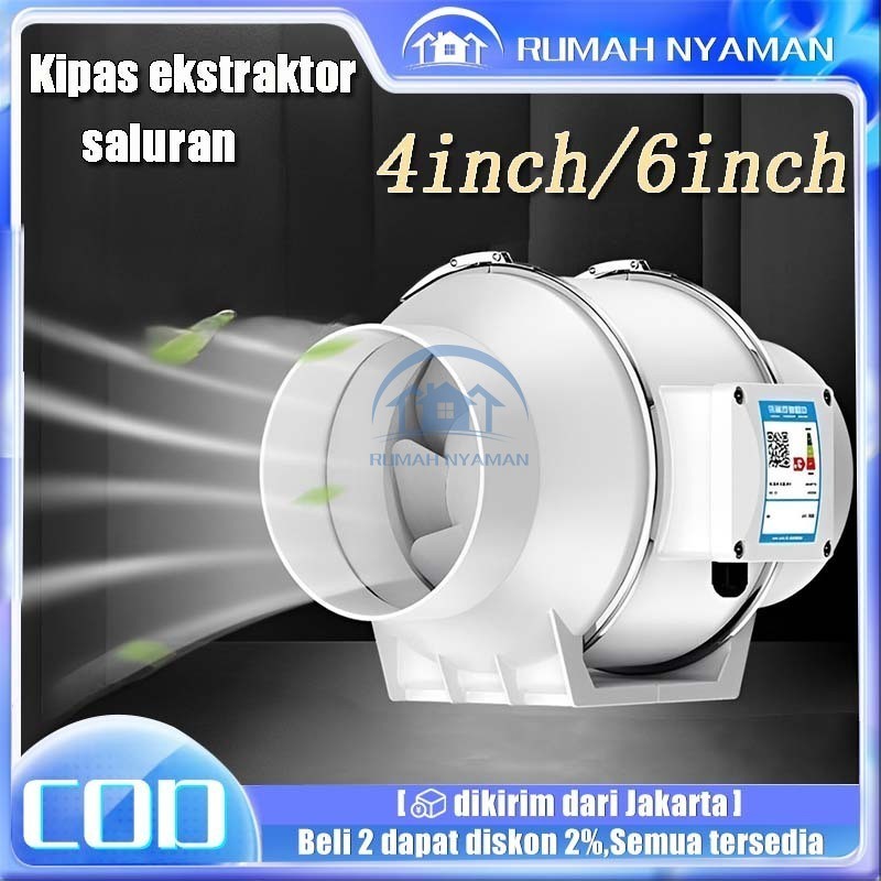 blower dapur penghisap asap dapur 4" 6" 8" 220V Blower Hisap Untuk Kamar Mandi Dapur Kipas Angin Bua