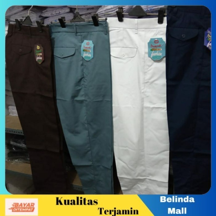 

⭐KUALITAS TERBAIK⭐ Celana Panjang Merk Mampank SMPSMA (Non Karet) (Uk 2543) Biru, Ukuran 2526 Terlaris