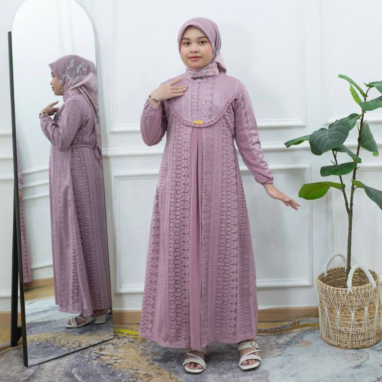 PRILLY BUSANA - Shafira Gamis Anak Vol 3 Couple - Brukat Rempel - Dress - Kurung Melayu - Seragaman