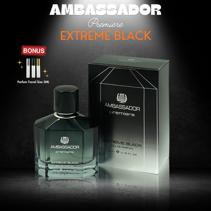 BEST SELLER Parfum Pria Ambassador Premiere Extreme Black 110ml EDP Wangi Original