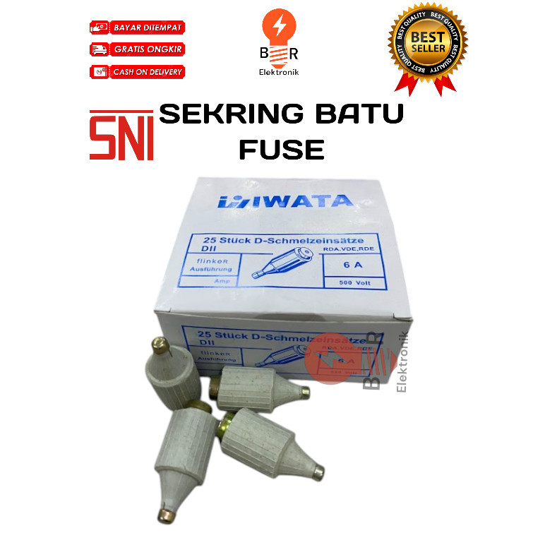 Grosir Sekring Batu Fuse Sekering Keramik Listrik 6A 6 Ampere IWATA Murah