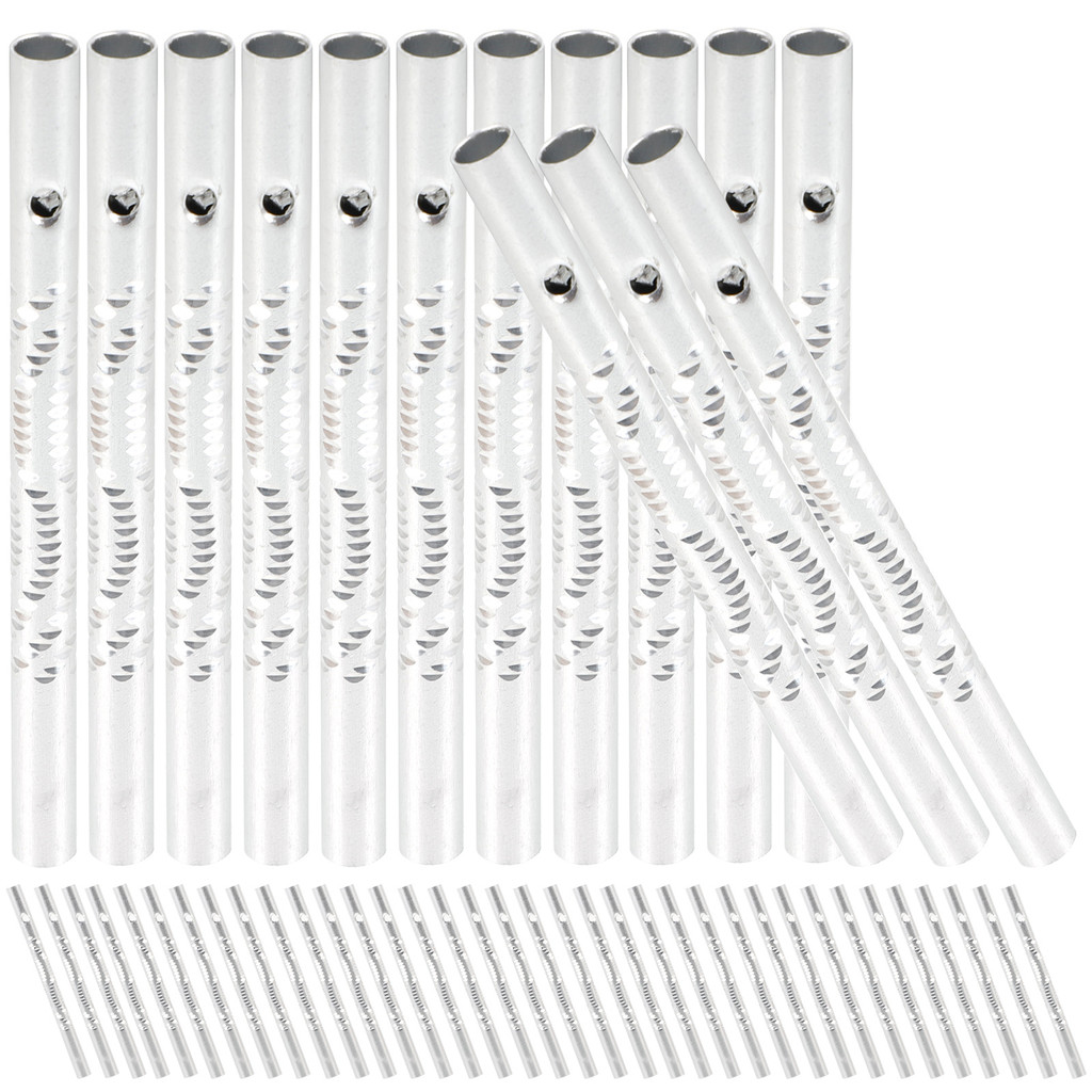 

50 Pcs Tube Wind Chimes Windchime Crafting Tubes Silver Metal Pipe Child for outside