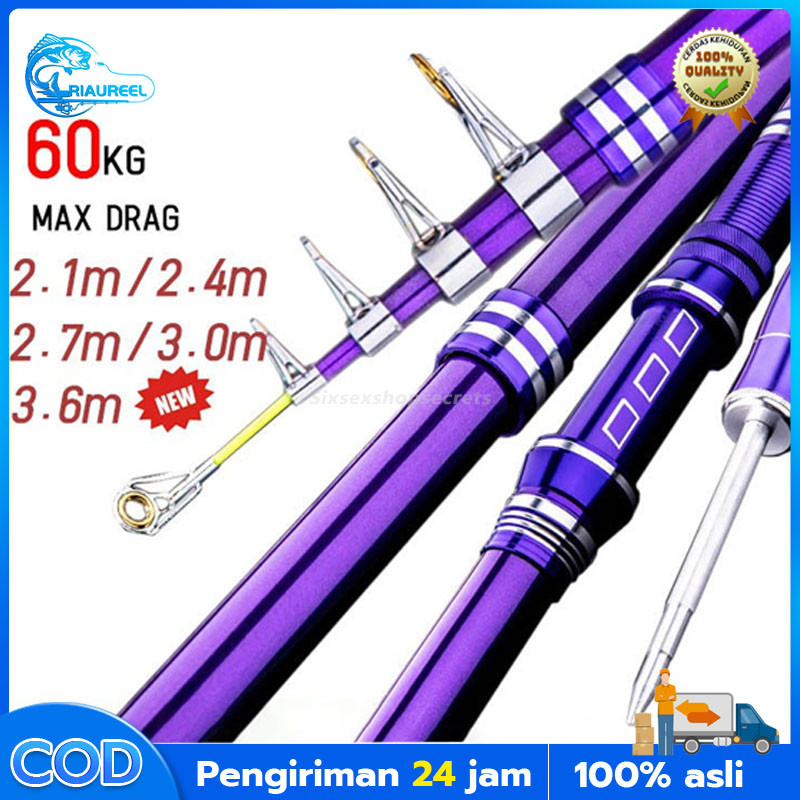 [Sixsexshopsecrets] Joran Pancing Carbon Fiber Sea Fishing Rod 2.1M-2.4M/7 Tongkat Stik Pancing 2.4M