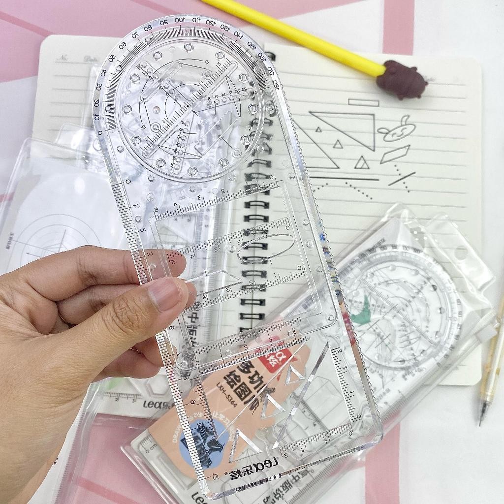 

MUNAS Penggaris Busur Derajat Rotary Multifungsi Penggaris Geometri Multifunction Geometric Ruler