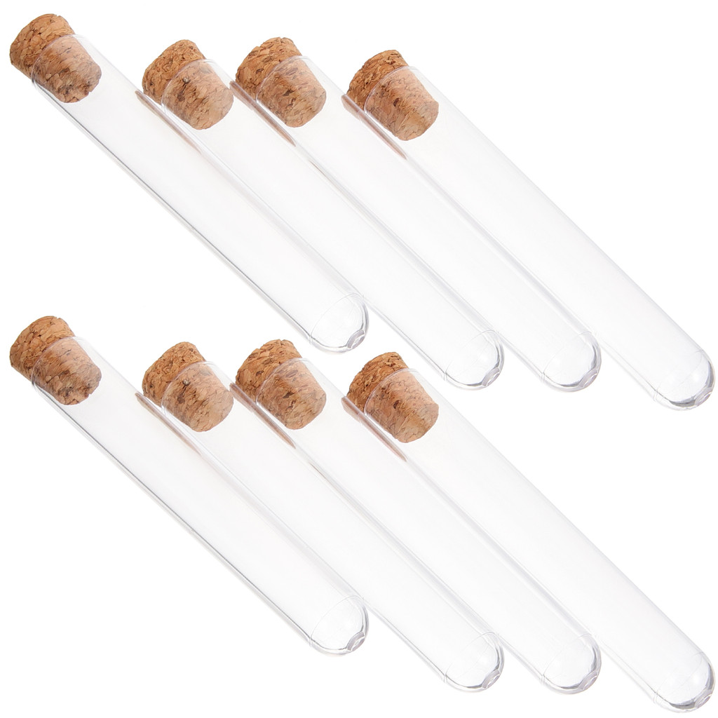 

30 PCS Science Test Tubes Container with Lid Cork Lids Clear Wooden Plugs Stoppers