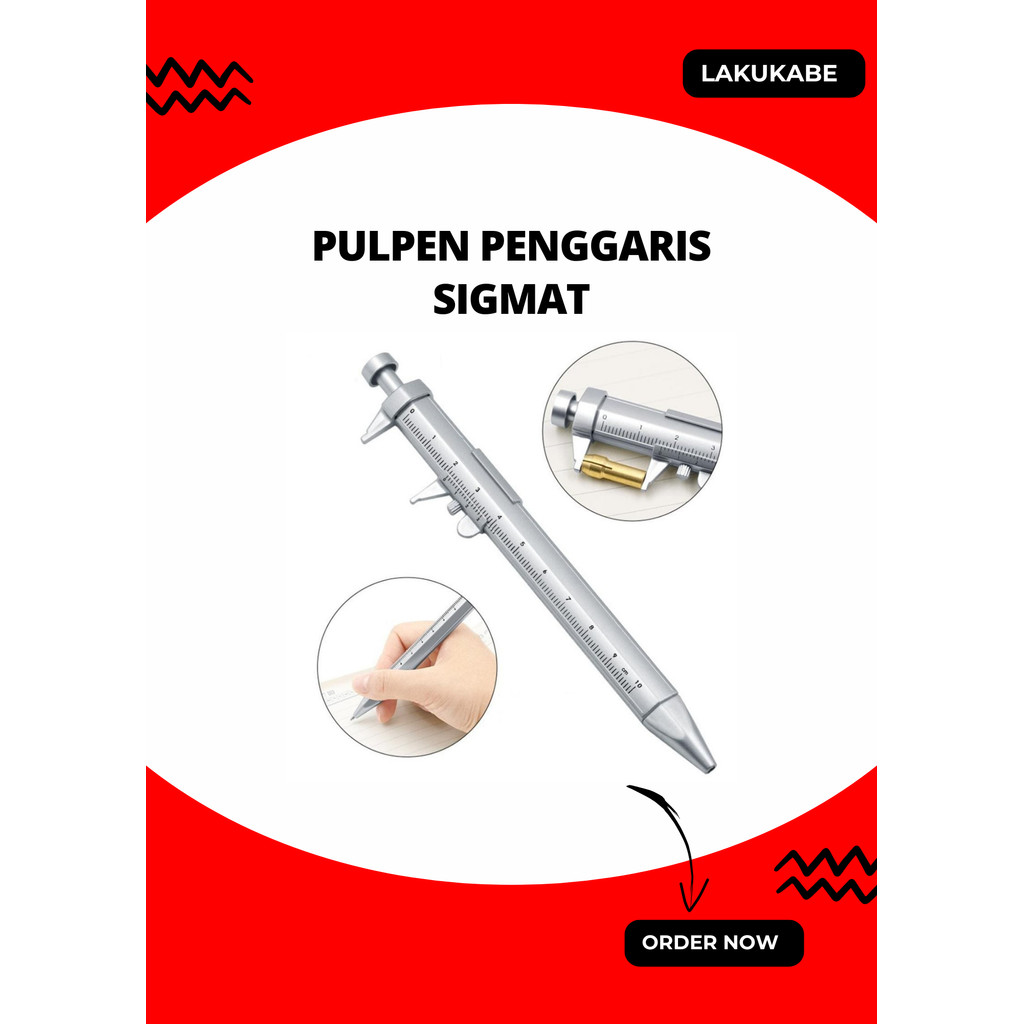 

Pulpen Penggaris Sigmat Multifungsi 15cm - Alat Ukur Plastik Skala 0-100mm