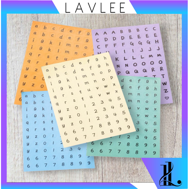 

LAVLEE - 6217 Stiker Alphabet Warna Plain / Numeric Sticker Tulisan Angka / Letter Capital Round Sticker / Decoration Sticker Huruf