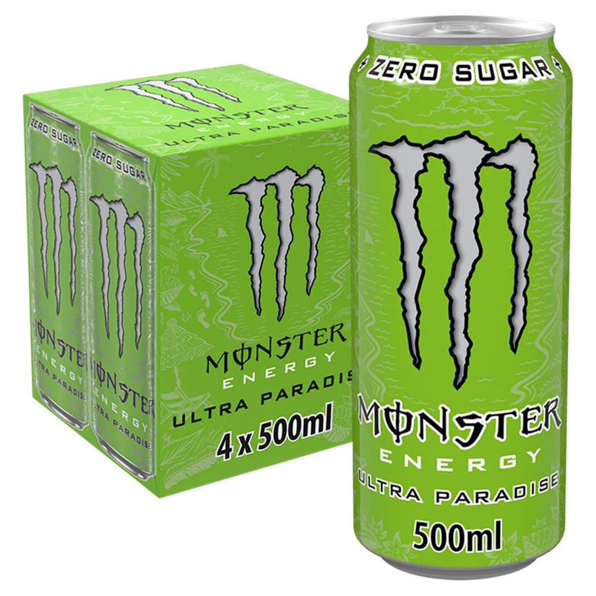 

Monster Energy Drink. Ultra Paradise Zero Sugar 355ml. Minuman Energi Berlogo HALAL