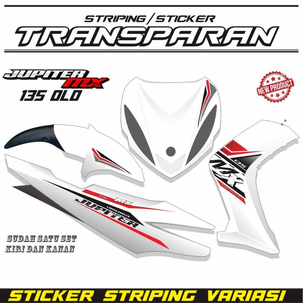 STIKER TRANSPARAN BUAT MOTOR JUPITER MX OLD 135 STIKER LIS MOTOR