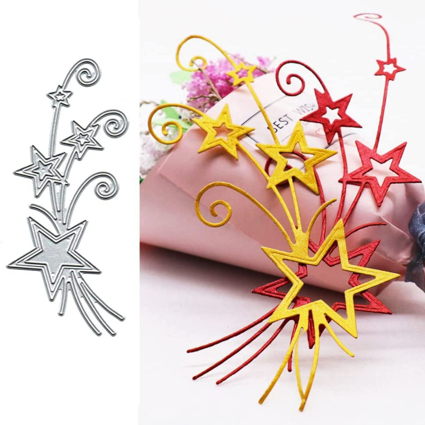 

Stars Bouquet Cutting Dies Cut Stencils Card Paper Craft DIY Template Metal Cutting Dies Album Embossing Scrapbooking