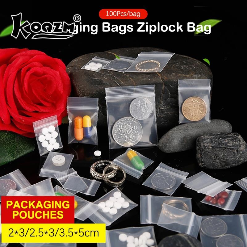 

100Pcs/Bag PE Plastic Packaging Bags Ziplock Bag Pill Packaging Bag Thicken Packaging Seal Bag Jewelry Bag 2x3cm 2.5x3cm 3.5x5cm