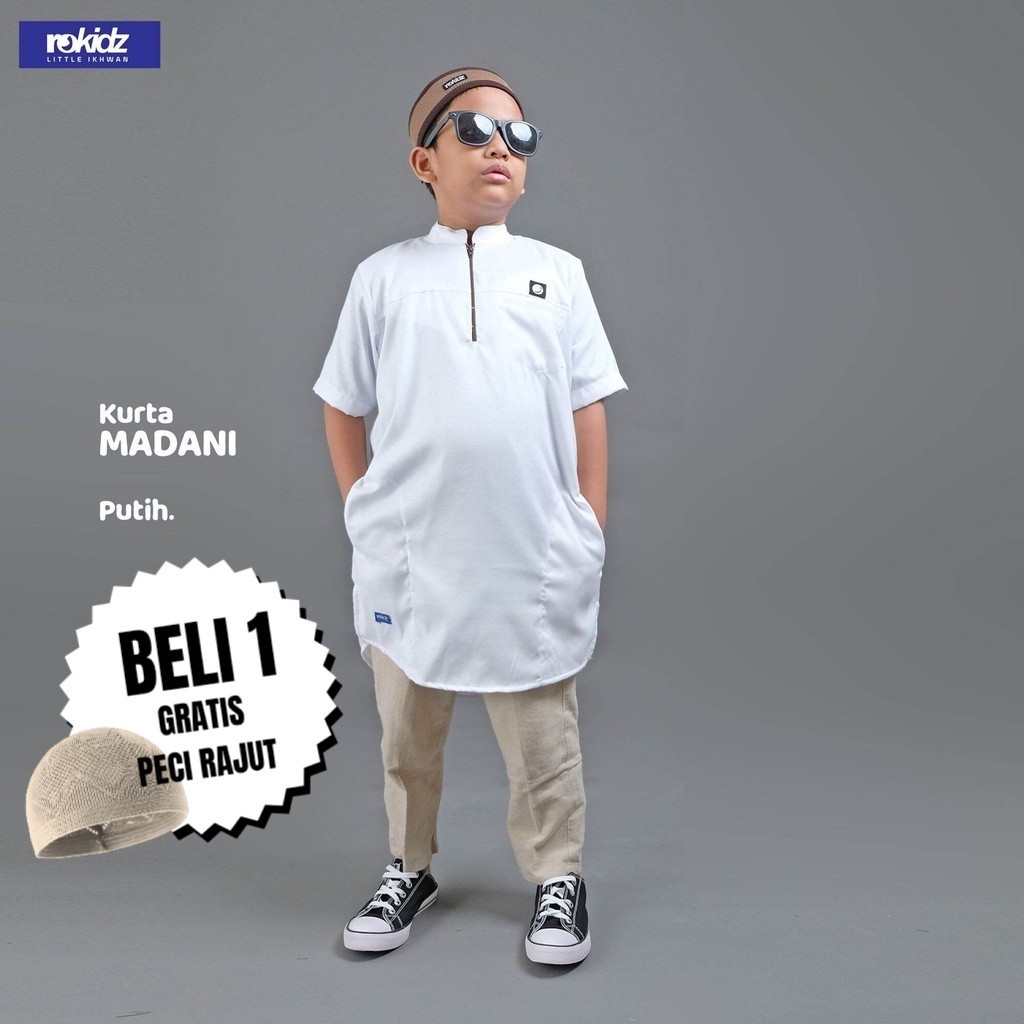 Rosal Kurta Madani ROKIDZ Little Ikhwan Kids Outfit Sholat Gamis Shalat Koko Kemko Anak Laki-laki SD
