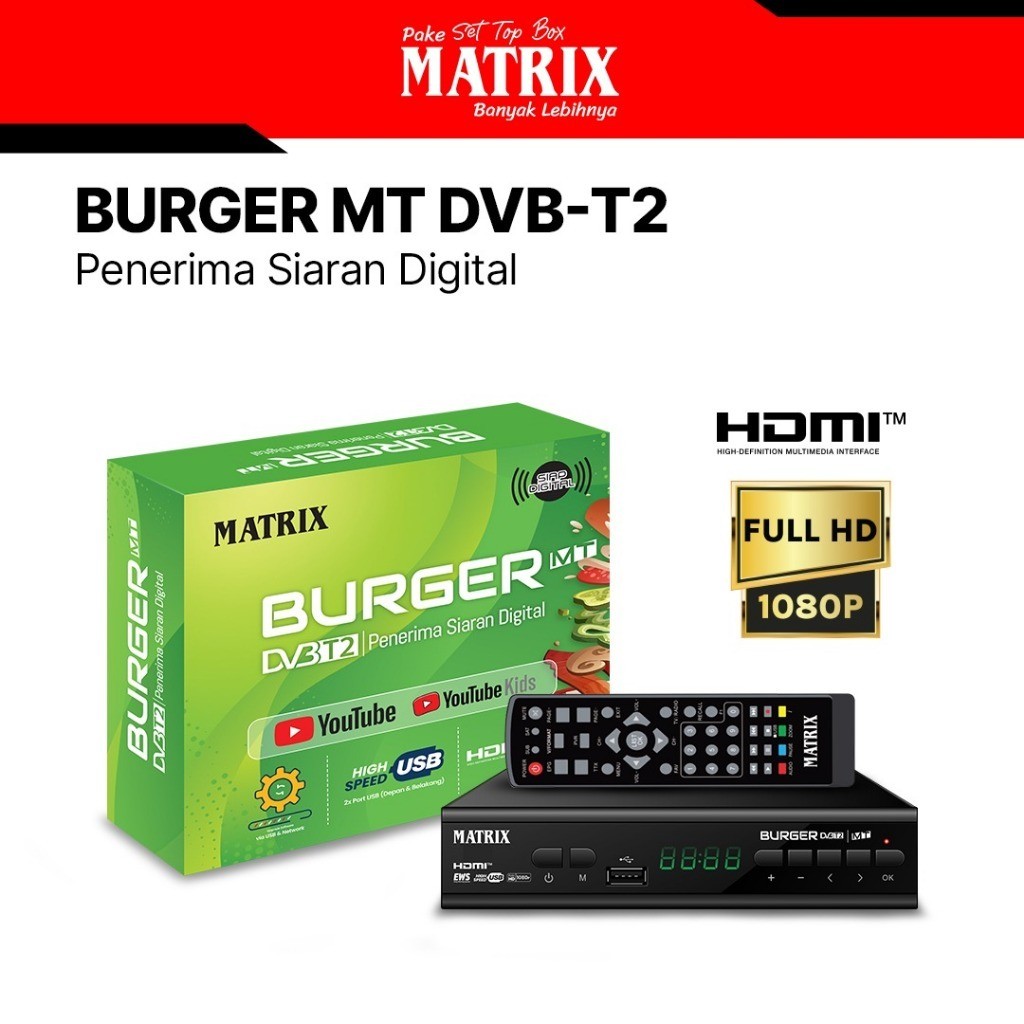 Set Top Box Tv Digital Matrix Burger DVB-T2 MT SET TOP BOX MATRIX BURGER